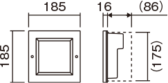 壁埋込型 ブロードウォッシャー 寸法図