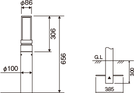 ローポールライト寸法図