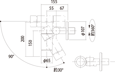 シリンダースポット 寸法図