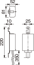 電源ユニットの寸法図の画像