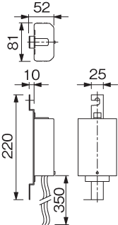電源ユニットの寸法図