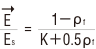 ベクトルE/Es=1-ρf/K+0.5ρf