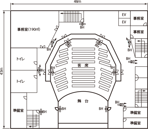 劇場での設置例のイメージ図
