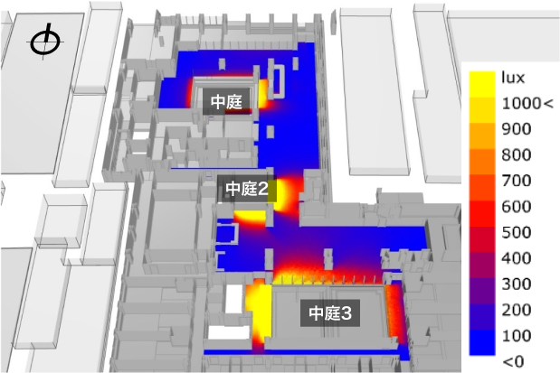 客室サインの配光検証画像