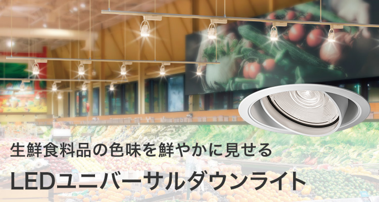 食品スーパー向け LEDユニバーサルダウンライトのイメージ写真