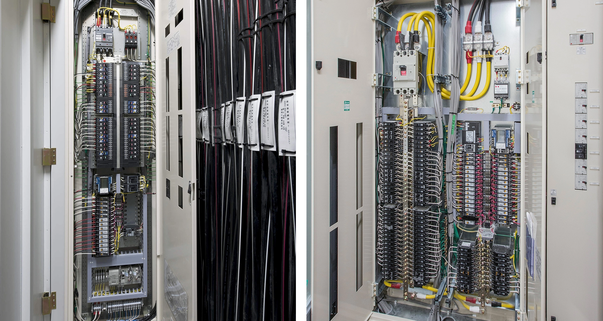 名古屋大学 理学館・理学南館および常葉大学附属常葉中学校・高等学校における、フル2線式リモコンによる照明制御用分電盤。