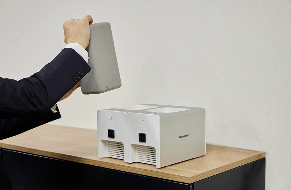 可動型電源設備「e-block」のバッテリー充電運用イメージ