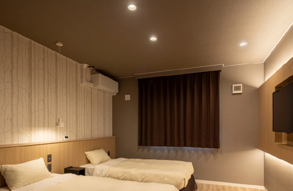 一般客も宿泊できるゲストルームの室内