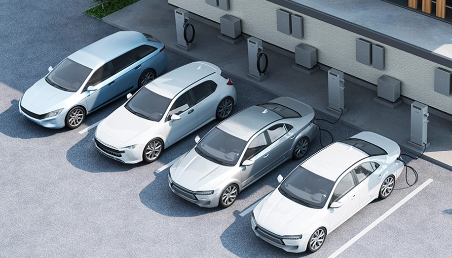 EV充電が設置された駐車場のイメージ画像