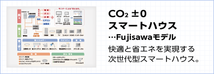 CO2±0 スマートハウス …Fujisawaモデル 快適と省エネを実現する 次世代型スマートハウス。
