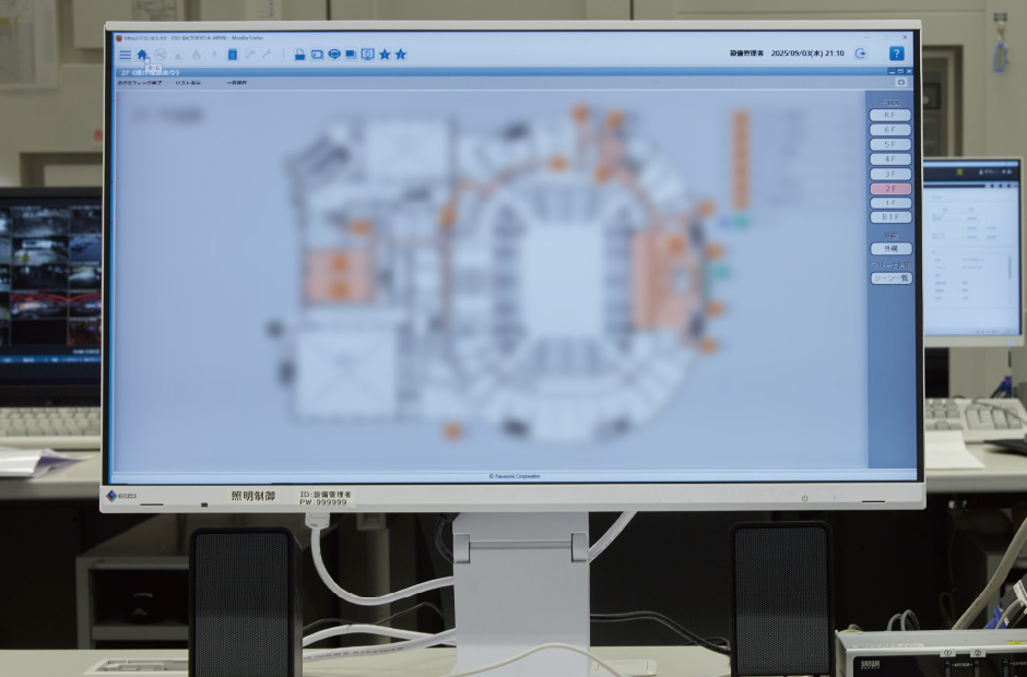 防災センターの「ESU-BA」照明制御システム
