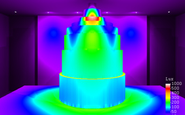 梵鐘と背景の配光バランスを３次元照明シミュレーションソフトで検証