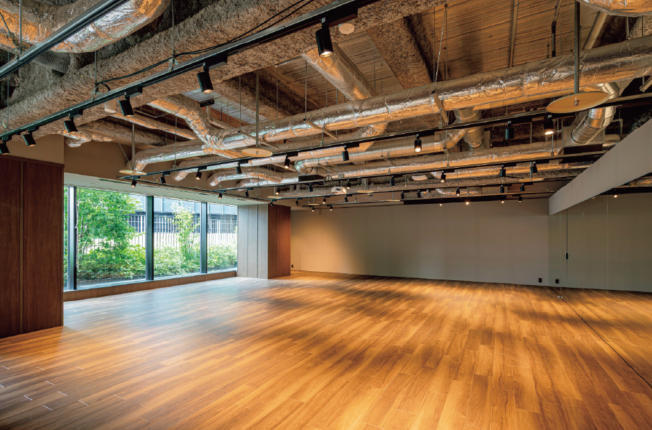 同ヨガスタジオに採用された調光可能なBeamFreeスポットライトはライトマネージャーFxにより4シーンを再現できるよう設定