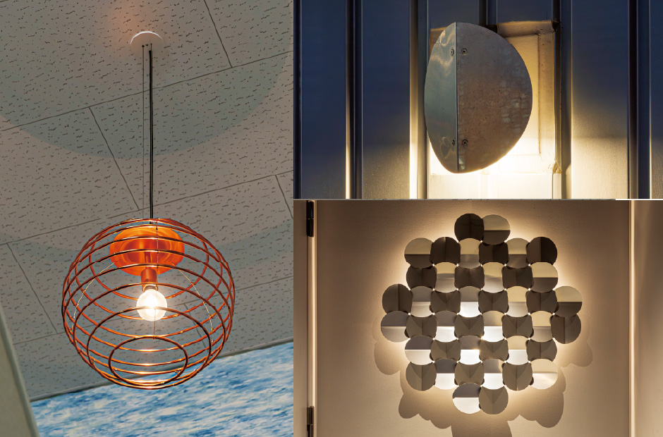 端材や廃材をアップサイクルして作られた各種照明器具