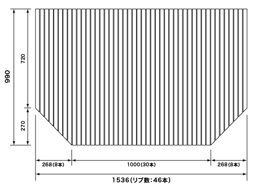 1536~990mm