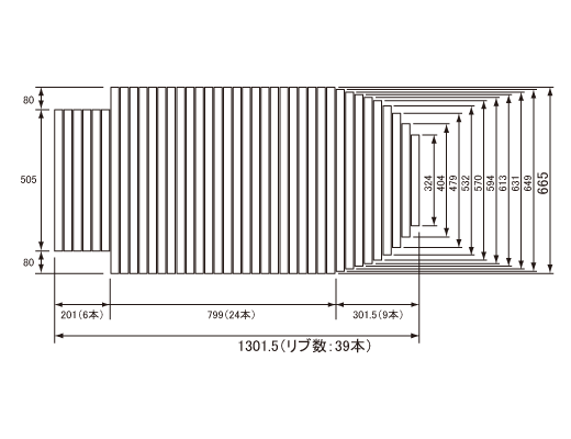 1302~665mm