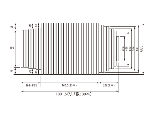 1302~685mm