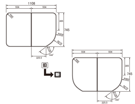 1108~745mm