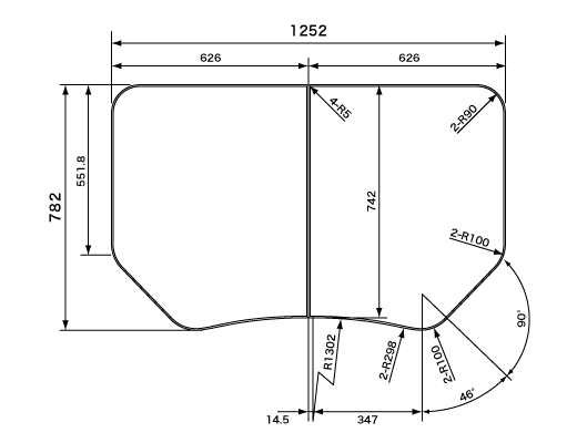 1252~782mm