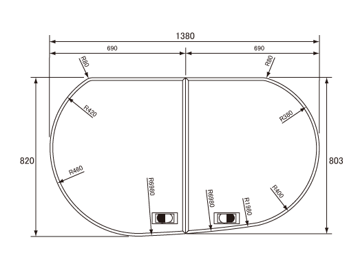 1380~820mm