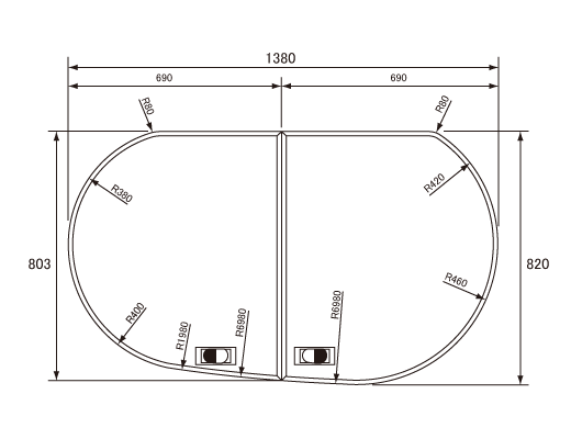 1380~820mm