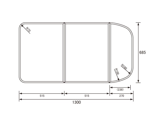 1300~685mm