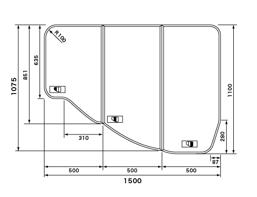 1500~1100mm