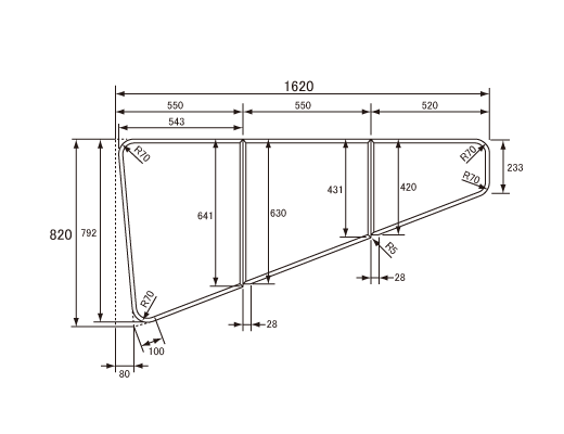 1620~820mm