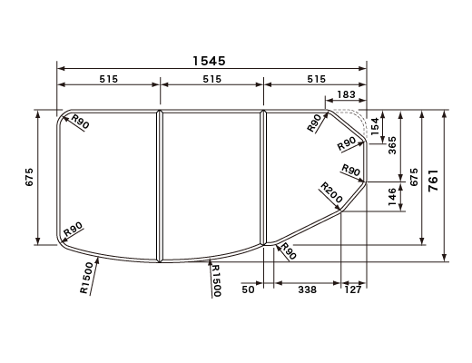 1545~761mm