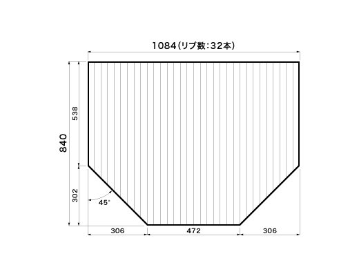 1084~840mm