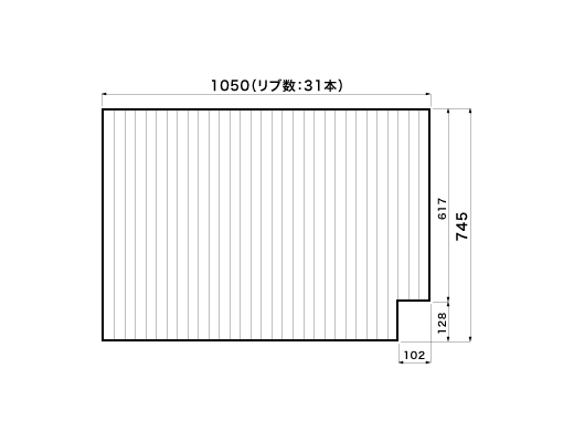 1050~745mm