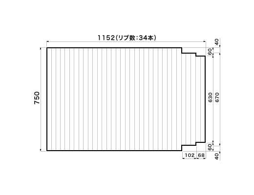 1152~750mm