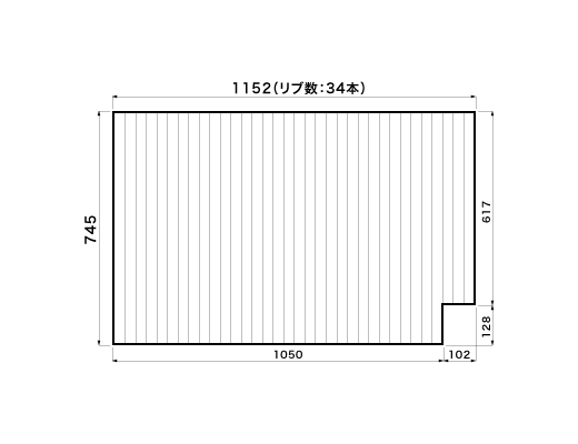 1152~745mm