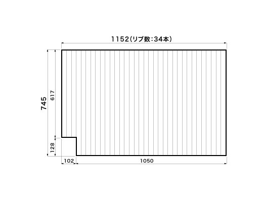 1152~745mm