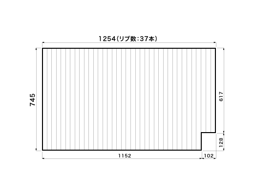 1254~745mm