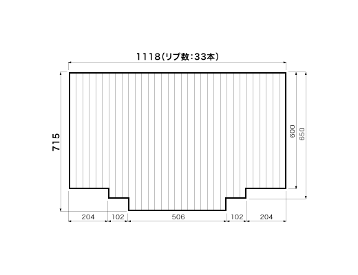 1118~715mm