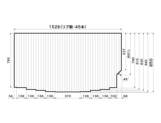 1526~850mm