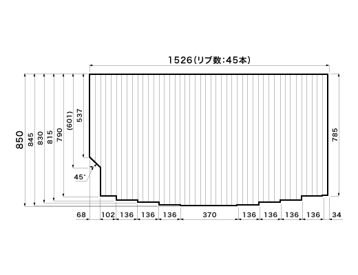 1526~850mm