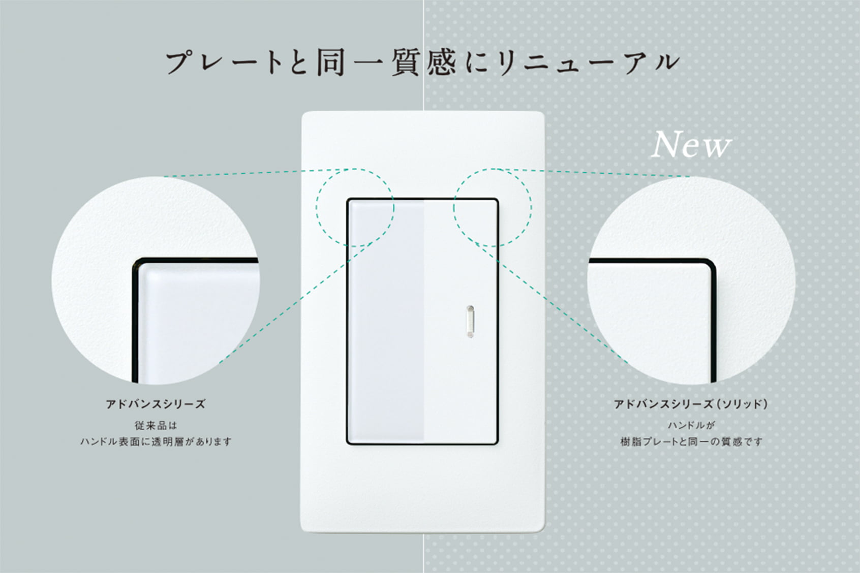 プレートと同一質感にリニューアル