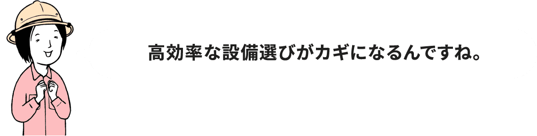 高効率な設備選びがカギになるんですね。