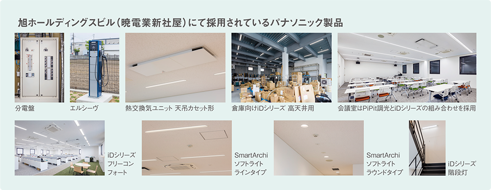 旭ホールディングスビル（暁電業新社屋）にて採用されているパナソニック製品