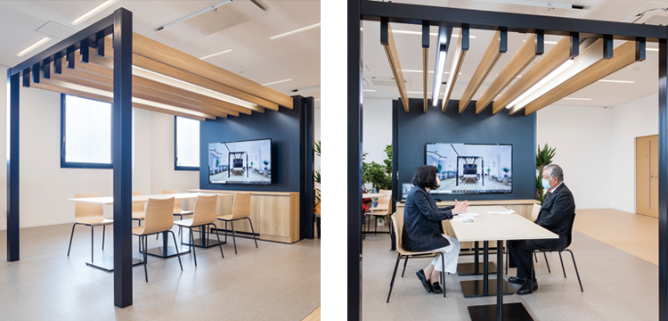 4階の打ち合わせスペースにご採用いただいた「エアリーソリューション」