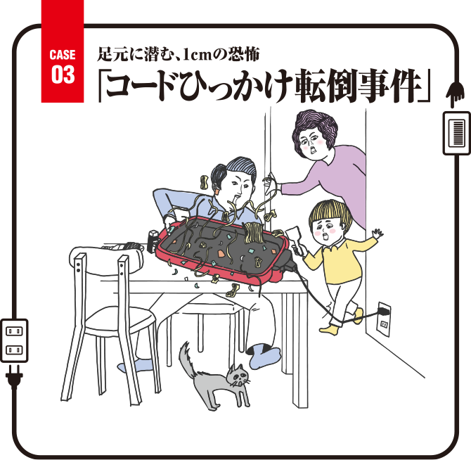 Case03 足元に潜む、1cmの恐怖「コードひっかけ転倒事件」