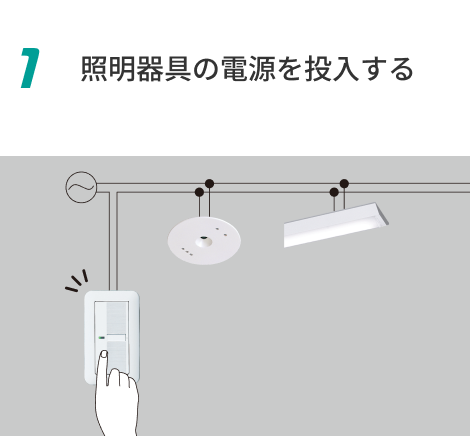 1 照明器具の電源を投入する