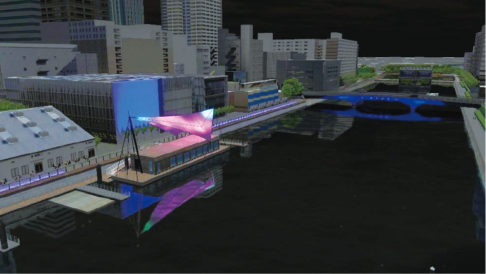 「キャナルアートモメント品川2020」のイベント会場で実現した演出VRの画面