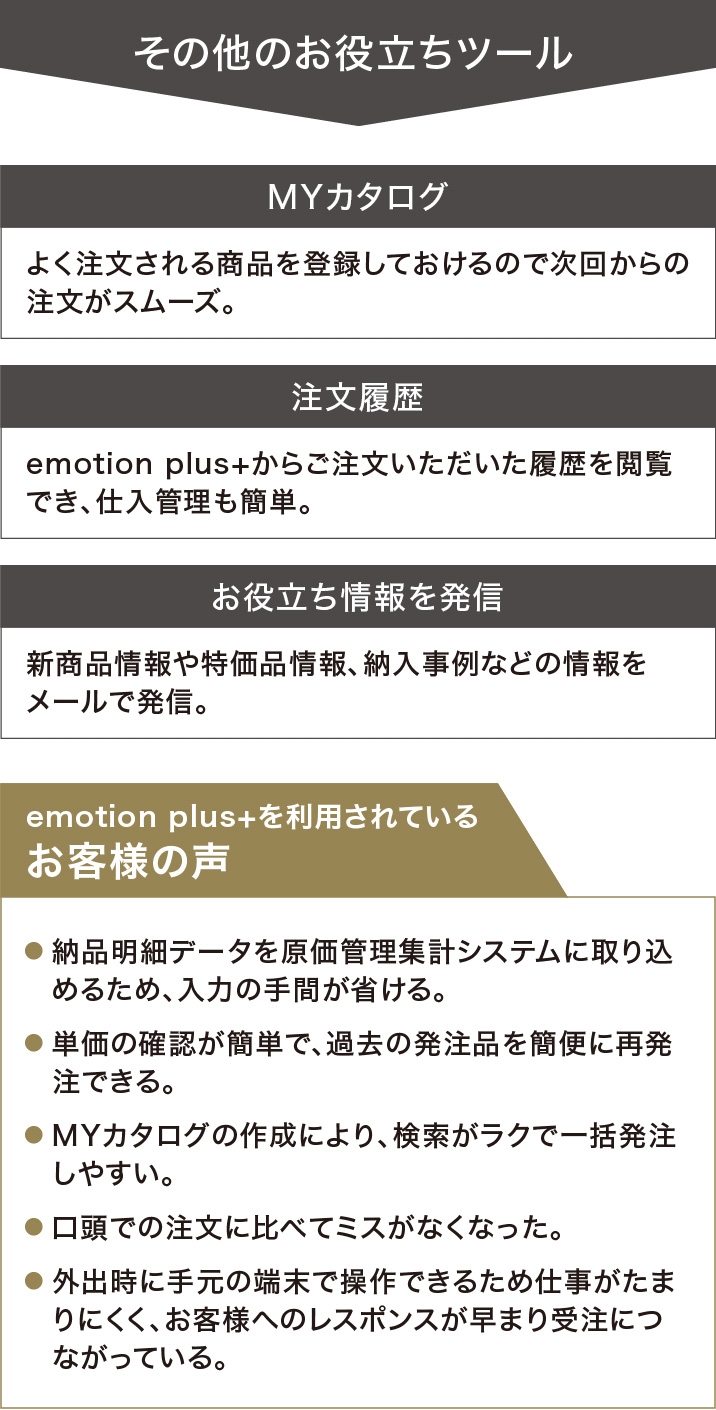 emotion plus+　フロー・お客様の声