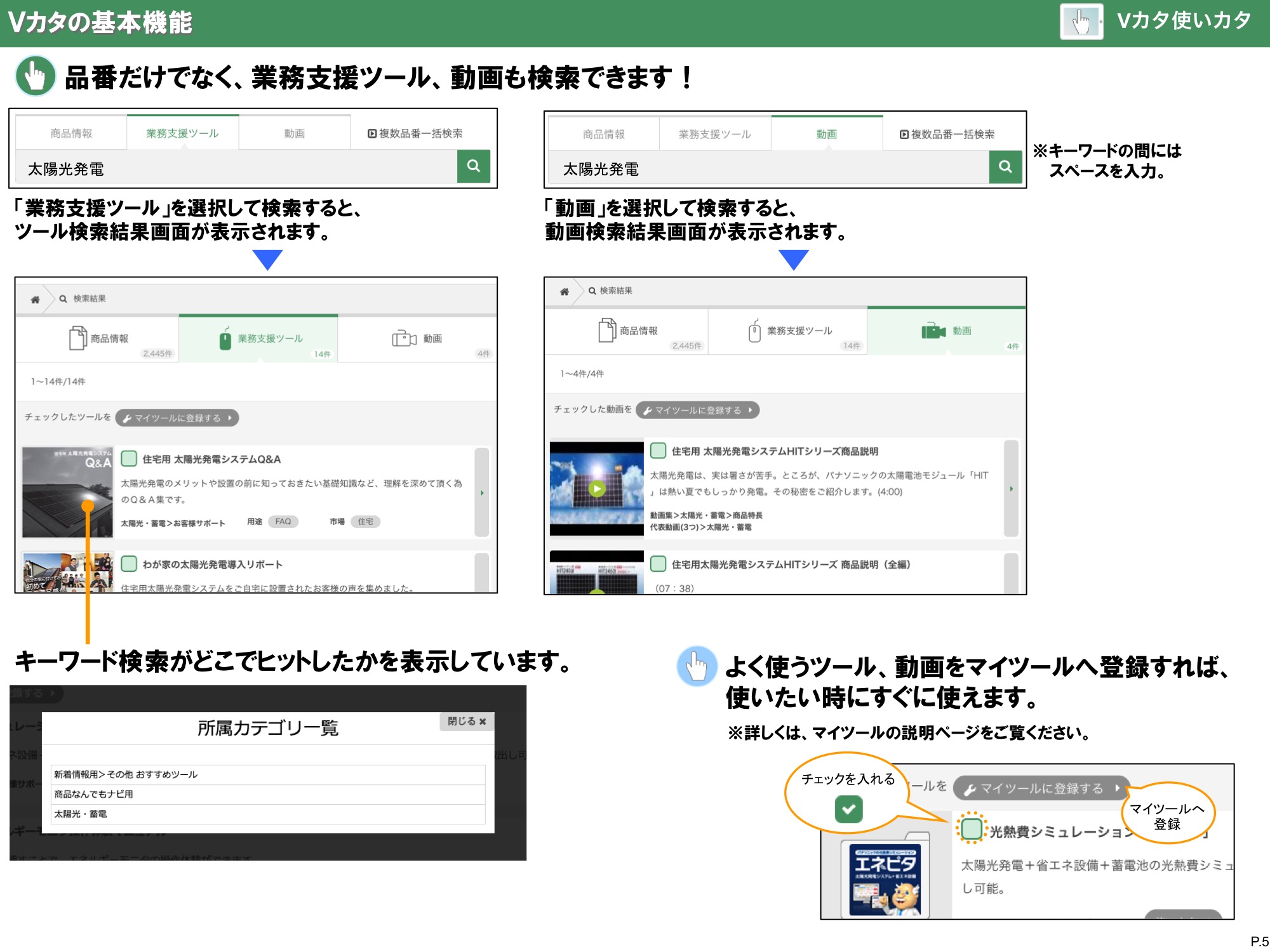 Vカタの基本機能