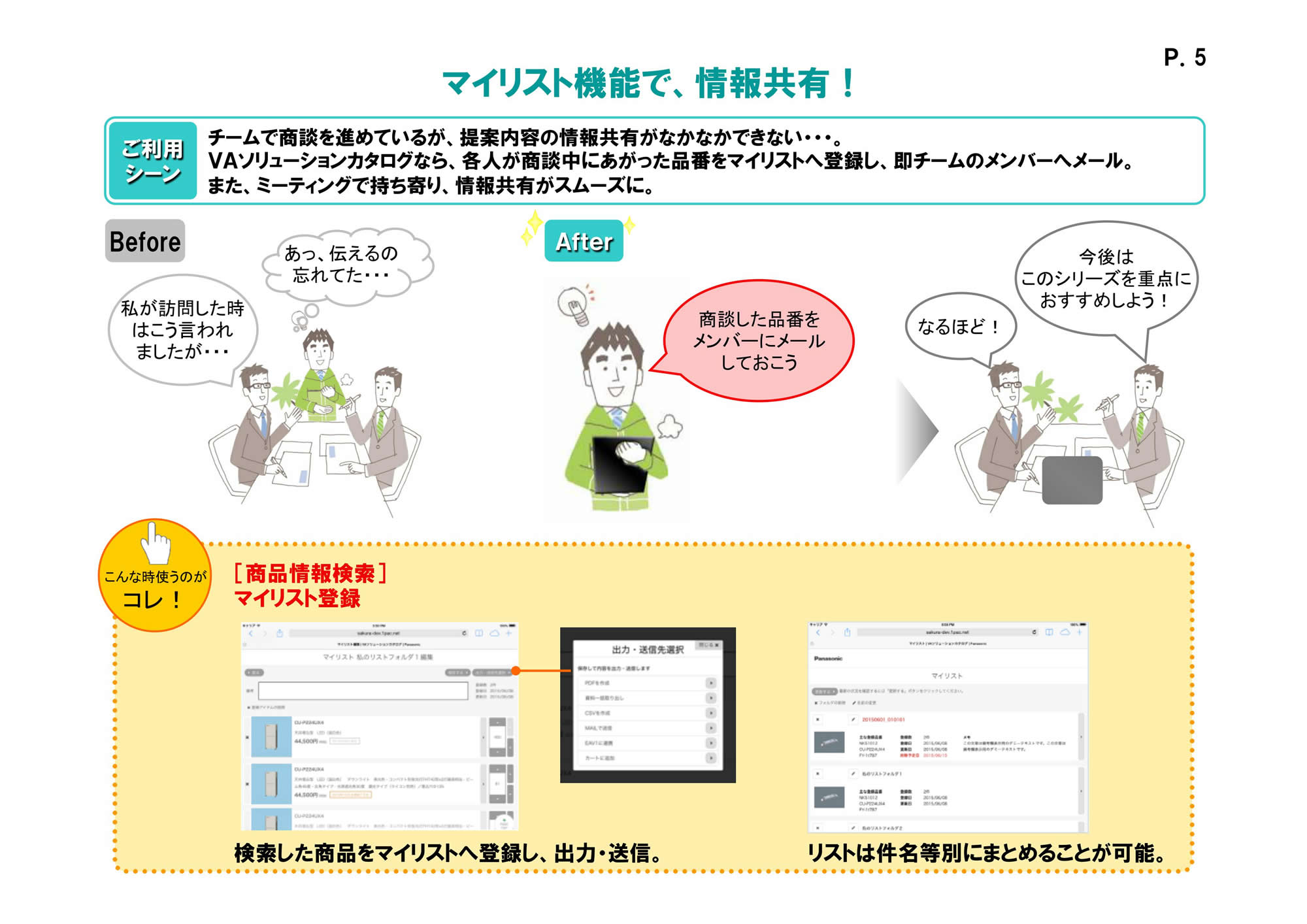 マイリスト機能で、情報共有！