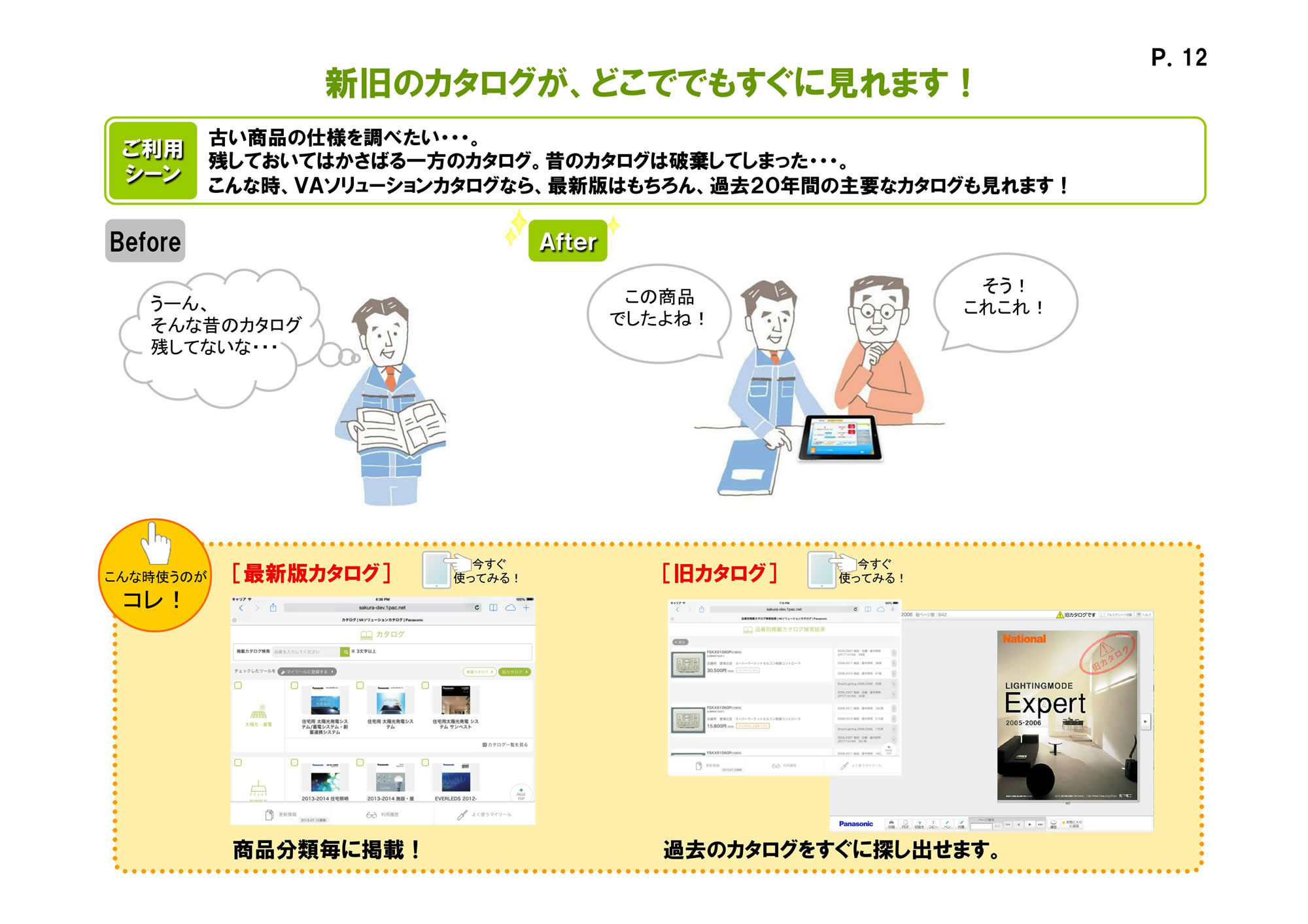 新旧のカタログが、どこででもすぐに見れます！